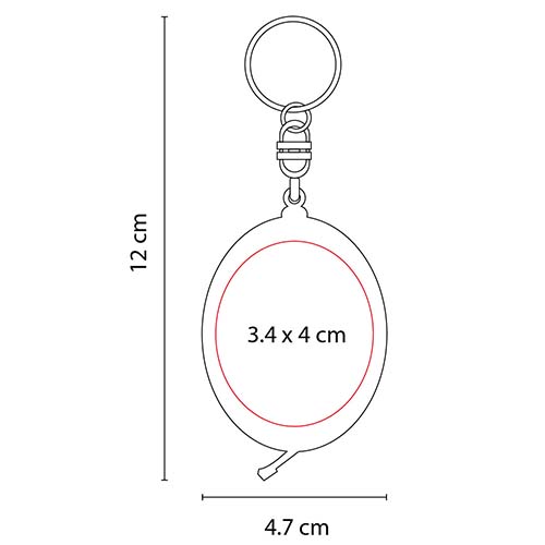 LLAVERO FLEXÓMETRO OVALADO TRASLÚC. 2